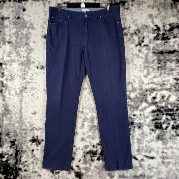 Peter Millar Jeans Mens‎ Size 38 Blue Cotton Stretch Straight Leg Comfort Career - Picture 1 of 9